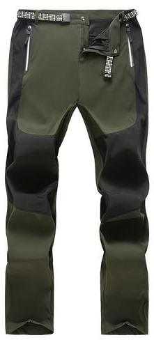 BWBIKE Pantaloni da Trekking da Uomo Pantaloni da Lavoro Leggeri da Esterno Pantaloni Cargo Elasticizzati Resistenti all'Acqua Pantaloni da Pesca da Campeggio Sportivi da Uomo,Verde Militare,L