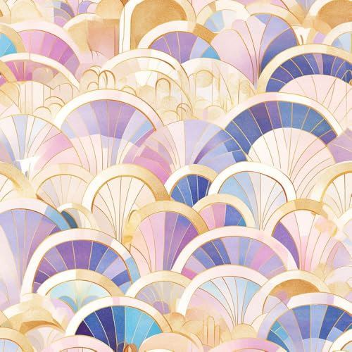 JIAOQSS Papier peint adhésif Modern Purple Gold GeometricArt Glitter Geometric Papier peint autocollant décollable Papier Peint Adhesif Mural Papier Collant pour Meuble Chambre Fille Amovible