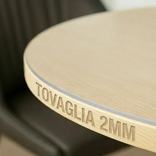 Trente Tischfolie Rund 80 cm Ø – 2mm Dick – Tischdecke Abwaschbar - Transparente Tischschutzfolie mit Abgeschrägten Kanten – Abwaschbare Schutzfolie – Runde Tischdecke Flexibel & Strapazierfähig