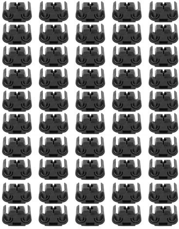 50 Stück Bremsleitung Halter 811611797 für 4,75 mm Bremsschlauch Halter | Bremsleitung Clip Doppelt Clip für Auto Bremsleitung Schwarz Doppelter Bremsleitungsclip Bremskabelklemme