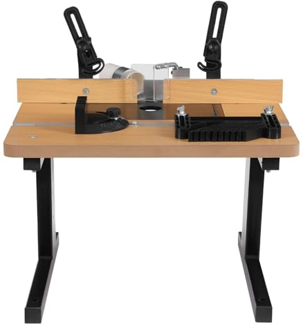 Router Table, 200kg/440.92lbs MDF Bench Mounted Precision Woodworking Bench with Stand, Adjustable Fence, Universal Benchtop Router Table for Woodworking,43 * 40cm