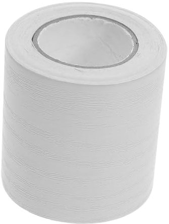 NUOBESTY 2rolls Peel and Stick Self-Adhesive Skirting Board Cover of White Wood Grain Wall Molding Trim Flexible Baseboard for Easy Installation in Rooms Bedrooms and Living Spaces