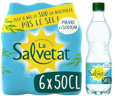 Eau Minérale Naturelle Gazeuse SALVETAT - le pack de 6 bouteilles de 50cL