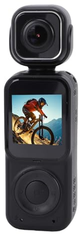 Sxhlseller Fotocamera Corpo 4K, Action Cam Portatile Doppia Lente HD Rotazione di 180 Gradi, Videoregistratore da Viaggio WiFi con Schermo da 1,54 Pollici per Ciclismo Ed Escursionismo