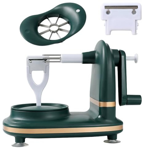 Pelapatate A Manovella Affettatrice Per Pere A Manovella Con Base Ventosa Antiscivolo Pelapatate Multifunzione Per Utensili Da Cucina Domestici Verde Scuro - Frutta