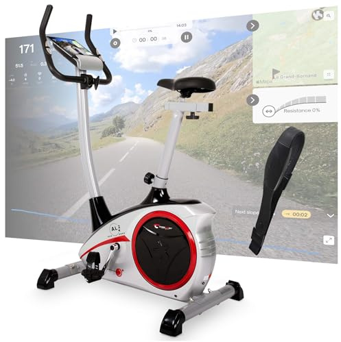 CHRISTOPEIT Heimtrainer Fahrrad Ergometer AL 2 S Digital silber | tiefer Einstieg, bis 150 kg, 24 Widerstandsstufen, 9 kg Magnet-Bremssystem, leise, Soft-Touch-Computer