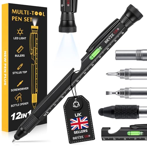 12-in-1 Multi-Tool Pen – Cool Gadget Gifts for Men, Fathers, Teens | Birthday, Christmas, Father’s Day, Stocking Filler, Easter, Valentines, Graduation