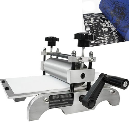 Prensa manual portátil con rodillo ajustable para grabado de escritorio y exhibición decorativa