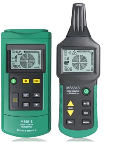 Tuidzljd MS6818 Cable Locator Metal Pipe Finder Underground Tester Short Circuit Interruption Detection Functionality