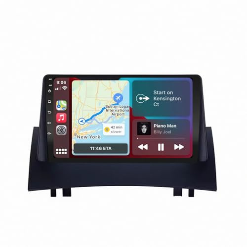 Dubbel-Din Bilstereo för Renault Megane 2 2004-2008 Fm Am Bluetooth Usb Android Auto Huvudenhet för Bilskärm Steering Wheel Controls För, 4 Core 2G+32G