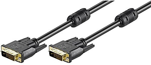 Goobay 93112 DVI D Verbindungskabel / Full HD 1080p Monitorkabel / Vergoldete Stecker DVI D Dual Link (24+1 Pin) / Bildschirmkabel Verlängerung / Schwarz / 5m