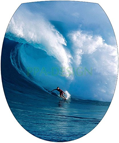 Sticker Autocollant Abattant WC Mer Surfeur 35x42cm SAWC0053