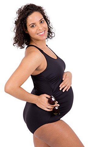 Petit Amour Umstands-Badeanzug Schwangerschafts-Swimwear Anya Bademode für Schwangere Frauen Cup B/C/D schwarz Gr. XL