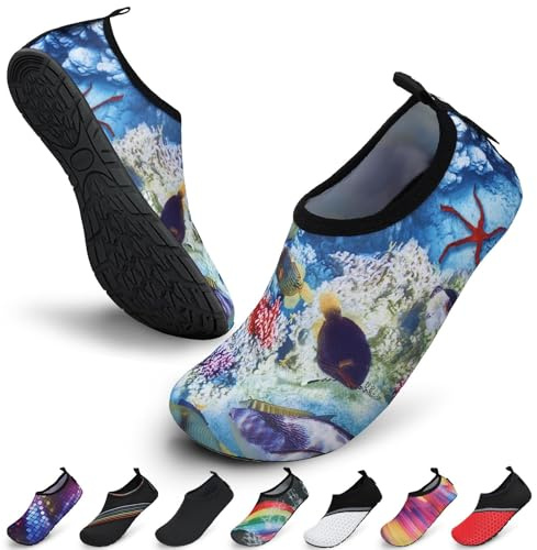 SAGUARO Unisex Badeschuhe Schwimmschuhe Wassersportschuhe, Schnell Trocknend rutschfest Leicht, Gr. 36-47