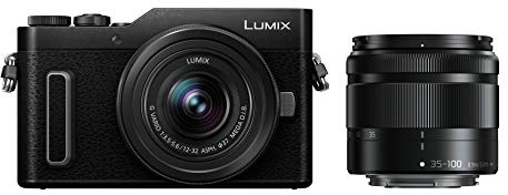 Panasonic Lumix GX880W | Cámara híbrida compacta + Lente Lumix 12-32mm + 35-100mm (Sensor 4/3 16MP, Pantalla Inclinada. Táctil, Vídeo 4K, Modos de Selfies creativos, WiFi) Negro – Versión en español