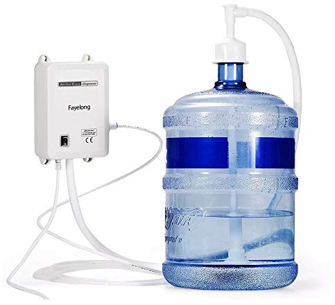 Fayelong Sistema de bomba de dispensador de agua de 220 V de uno y dos tubos para botellas de 5 galones, compatible con cafeteras, dispensadores de agua, refrigeradores y máquinas hielo (dos tubos)