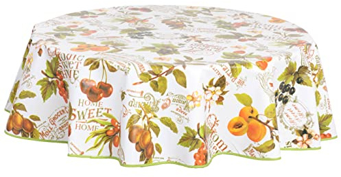 Home Direct Runde Wachstuch-Tischdecke, PVC, abwischbar, 155 x 61 cm