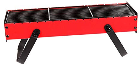 caihuashopping Picknick-Grill Tragbarer Holzkohlegrill Grill mit faltbaren Beinen und Email gegrillt Mascher BBQ Grill Camping Grill für Camping im Freien, rot, rot Kleiner Grill