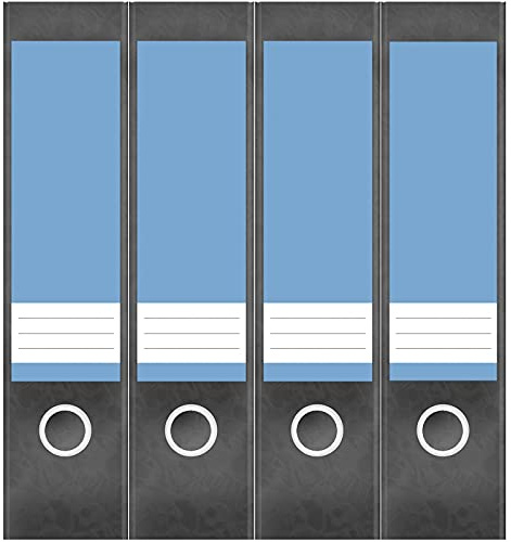 Etiketten für Ordner | Blau 5 | 4 breite Aufkleber für Ordnerrücken | Selbstklebende Design Ordneretiketten Rückenschilder