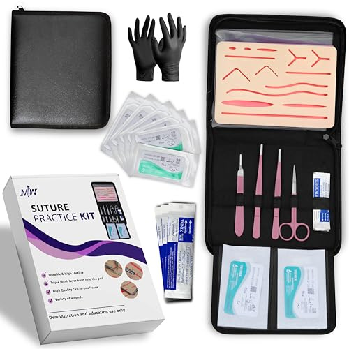 Nahtübungs-Set für Medizinstudenten, Tierärzte, Krankenschwestern, Silikon-Nahtpolster mit schützender horizontaler und vertikaler Netzschicht zur Verbesserung der Haltbarkeit des Pads