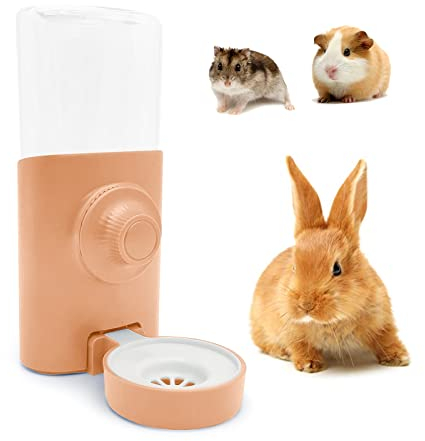 Automatischer Wasserspender Kaninchen [Rosa, 600ml] Hängend Haustier Trinkflasche Hasen Meerschweinchen Hamster Chinchilla Frettchen Käfig Wasserflasche