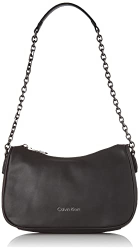 Calvin Klein Damen Hobo Bag Tasche Re-Lock Dbl Shoulder Bag Klein, Schwarz (Ck Black), Einheitsgröße