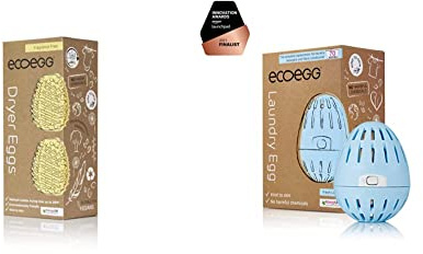 ecoegg Dryer Egg | Reduces Drying Time | Tumble Dryer Balls replacement | Softens Clothes | Hypoallergenic | 2 Eggs & Laundry Egg | Detergent and Fabric Conditioner Replacement, 70 Wash