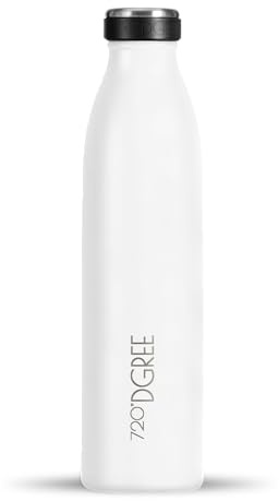720°DGREE Edelstahl Trinkflasche “milkyBottle” - 750ml - BPA-Frei, Auslaufsicher, Kohlensäure geeignet - Thermosflasche für Sprudel, Sport, Uni, Schule, Fitness, Outdoor, Camping