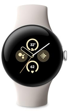 Google Pixel Watch 2 con Fitbit e Google - Controllo della frequenza cardiaca, gestione dello stress e sicurezza - Smartwatch Android - Cassa in alluminio tono argento - Cinturino sportivo in