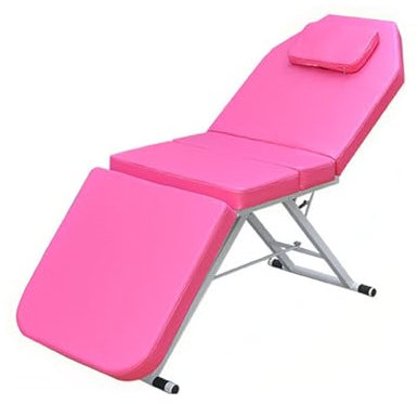 KEESUNG Dreifach Gefaltetes Kosmetikbett, Tragbar SchöNheitsbett Klappbar Massagebank Mobile Massagetisch SPA Salon Beauty Bett 3 Zonen Klappbar Kosmetikliege Profi Massageliege/Rosa