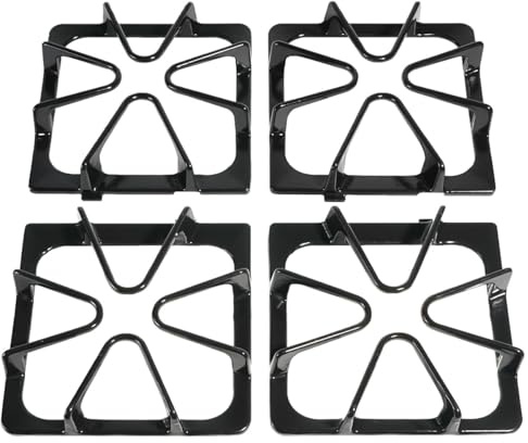 Premium W10447925 Gas Stove Burner Grates Replacement for Whirlpool Amana Stove Burners Replacement,for Maytag Stove Cooktop grate Parts,for Kenmore,Kirkland,Inglis Stove Top Range Cast Iron Rack4 Pcs