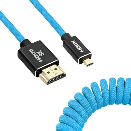 Uonecn Cable Micro HDMI a HDMI para Atomos Ninja-V, cable HDMI a Micro HDMI para Canon R5C R5 R6, compatible con 3D HDR 1080P HD eARC, 12-18 pulgadas