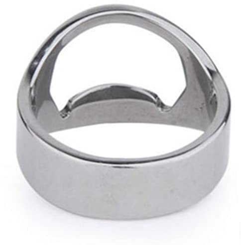 Anello Apribottiglie, Anello Apribottiglie da Dito in Acciaio Inossidabile, Apribottiglie Ad Anello Portatile per Barbecue per Feste Argento
