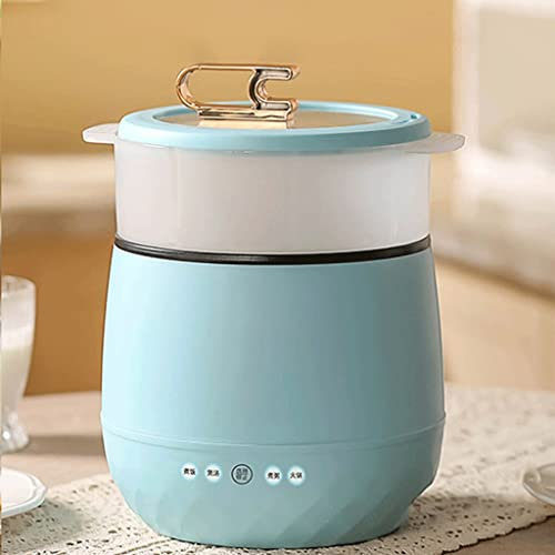 ANSNOW Olla Arrocera Eléctrica de 110V/220V, Vaporera de Alimentos de 1,8L, Calentador, Máquina para Cocinar Gachas, Olla para Sopa, Olla Caliente para Hacer Desayuno