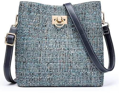KALIDI FANCY FOREST Kleine Umhängetasche Damen, Leder Crossbody Bag Damen, Stylische Handtasche mit Verstellbarem Gurt