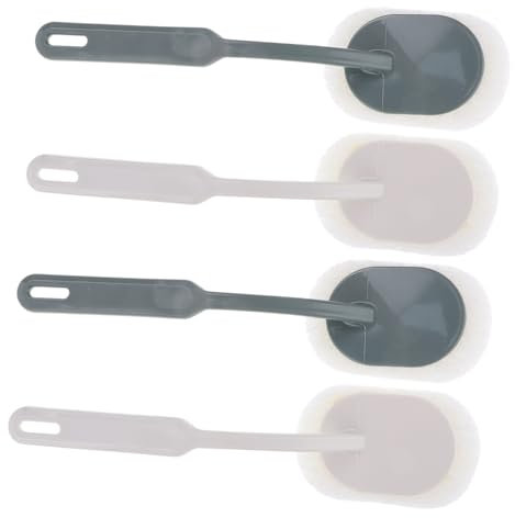 Hoement 4pcs Long-handled Cleaning Brush for Bathtub Floor and Closestool Bathroom Cleaning Brush Replaceable