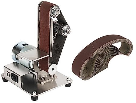 Meuleuse d'établi, ponceuse à bande, Ponceuse à bande petite Machine de polissage bricolage Machine à bande de ponçage multifonctionnelle ponceuse à bande de Table affûteuse de bords de coupe pour aff
