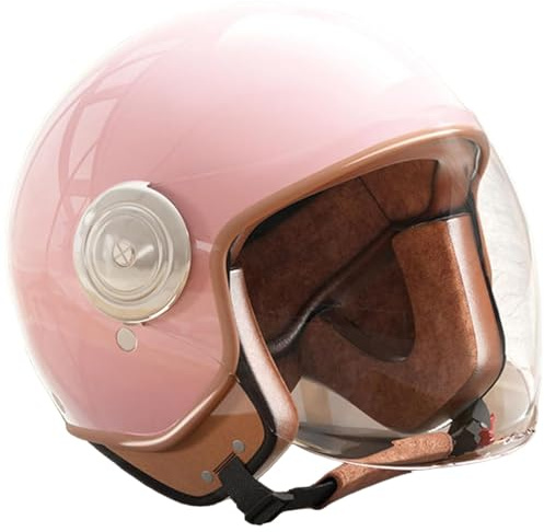 Kids Retro 3/4 Open Face Motorcycle Half Helmet,DOT Approved Toddler Child Electric Scooter Bicycle Helmets with Visor,Youth ATV Bike Helmet for Moped Cruiser Go-Kart(Pink)