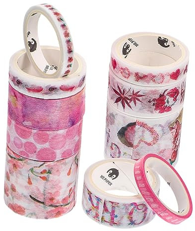 BELLIFFY 10stücke Washi Tape Dekorative Papierklebebänder Für Scrapbooking Journals Projekte Leicht Ablösbar Vielseitig Einsetzbar