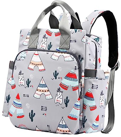 TOYANDONA Mummy Bag Tasche Wickeltasche Aus Nylon Mit Großem Fassungsvermögen Für Reisen Ausflüge Und Spazierengehen Dunkelgrau