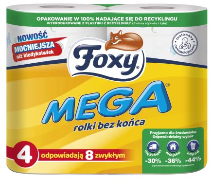 Carta Igienica FOXY MEGA 3Veli| 56 Rotoli Totali! 330 Strappi per Rotolo| Certificato PEFC