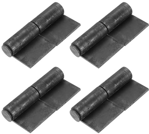 QUARKZMAN Cerniere A Bandiera Saldabili, 4 Pezzi 4-8/9 x 2-5/9 Acciaio Al Carbonio Cerniere Da Saldare Per Porte Con Perni Rimovibili, Cerniere A Sgancio Rapido Saldabili Per Cancelli