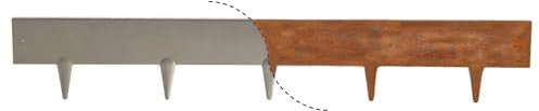 WUEFFE Bordura Corten avec piquets intégrés - 2 hauteurs - Modules de ml. 1 - Bord en acier Corten pour jardin (h. 9 cm., 10)