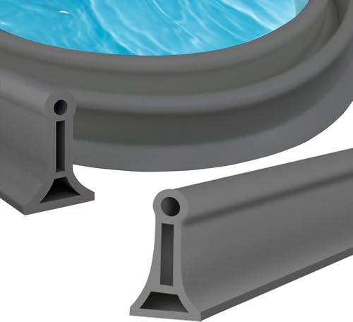ACESOME Wet Room Floor Barrier, Silicone Rubber Shower Tray Sealing Strip, 2M Shower Splash Guard, Self-Adhesive Shower Water Barrier for Kitchen Sink, Bathroom Floor (Gray, 5 cm x 3 cm (HxW)
