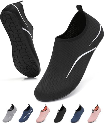 VOLHAL Badeschuhe Damen Herren Wasserschuhe Schwimmschuhe | Schnell Trocknend Strandschuhe Rutschfeste Aquaschuhe Leicht Surfschuhe für Beach Pool Yoga