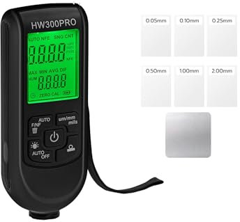 Tolesum Digitales Schichtdickenmessgerät, Lackmessgerät Auto mit Tragbarem Seil,0-2000 um Lackdickenmessgerät,Auto-Lackschichtdickenmessgerät für Gebrauchtwagenkäufer-Schwarz