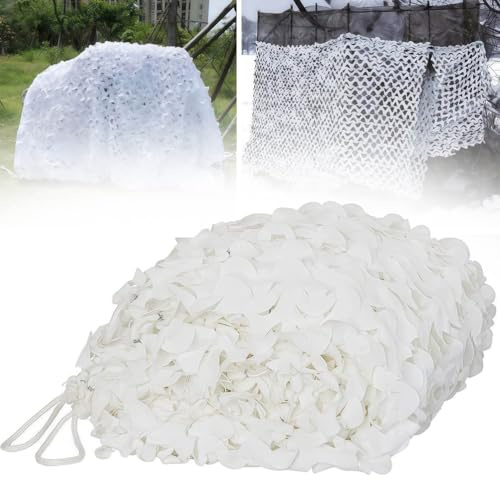 PRMTYUP Filet De Camouflage Blanc, Voile D'Ombrage pour Pergola, Chasse, Camping, Voile D'Ombrage, pour Pergola, Camping, Photographie AnimalièRe, DéCoration, Protection Solaire,Blanc,7x13m