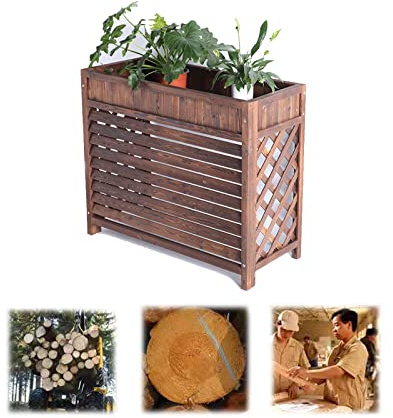 CCKUYT Écran de confidentialité décoratif pour climatiseur, Housse de Protection pour unité de Condensation, présentoir pour Plantes d'extérieur, étagère de Rangement avec persiennes