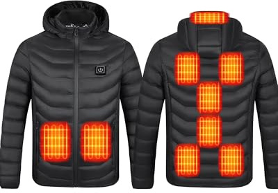 Choristry Calentado Chaqueta Hombres Mujeres Unisex 9 Área de calefacción de fibra de carbono Adecuado para trabajadores al aire libre No incluye banco de energía