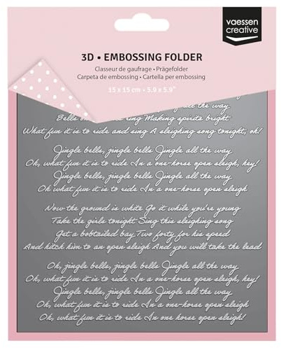 Vaessen Creative 3D Prägeschablonen Jingle Bells von 15 x 15 cm - Bastelbedarf für Grüßkarten - Bastelzubehör für DIY, Karten Basteln, Journaling und Scrapbooking